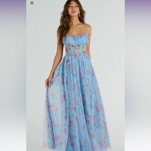 Windsor Haylie Corset A-Line Floral Tulle Formal Dress Size S